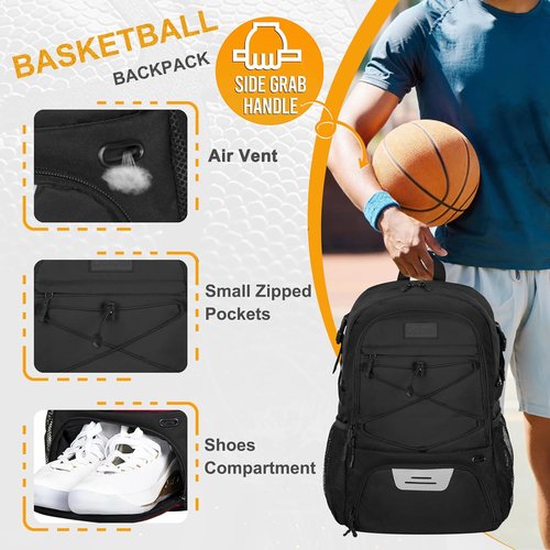 Goloni Soccer Backpack - Versatile Basketball & Soccer Bag with Ball and Shoe Compartments | Durable Design