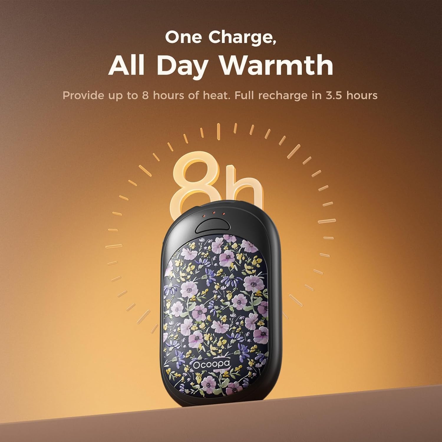 OCOOPA Rechargeable Magnetic Hand Warmers - 3 Heat Settings, Pocket-Sized, Lasts Up to 8 Hours | Perfect for Outdoor Activities