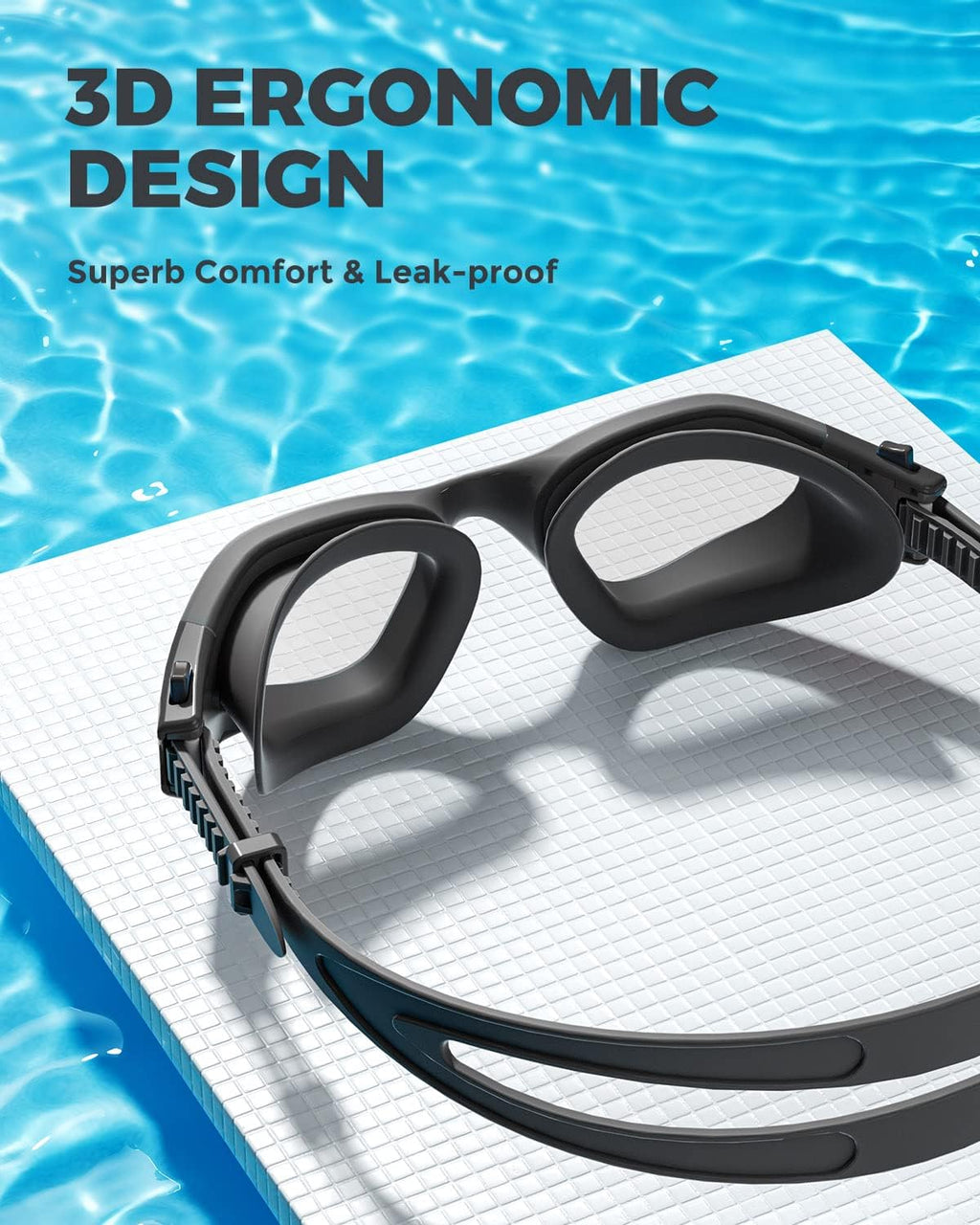 OMID Swim Goggles - P2 Lite Comfortable Anti-Fog Design for Adults & Youth | Perfect for Swimming
