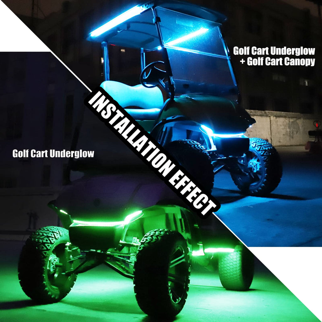 Roykaw Golf Cart Underglow Accent Neon Lighting Kit Standard Million Color LED for EZGO/Club Car/Yamaha Models, Water Resistant Flexible Tubes and Remote Control/APP Control