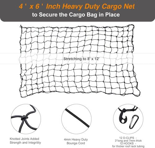 All-in-One Bundle 26 CuFt Waterproof Truck Bed Cargo Bag - Heavy Duty Storm-Proof Carrier (50"x40"x22")