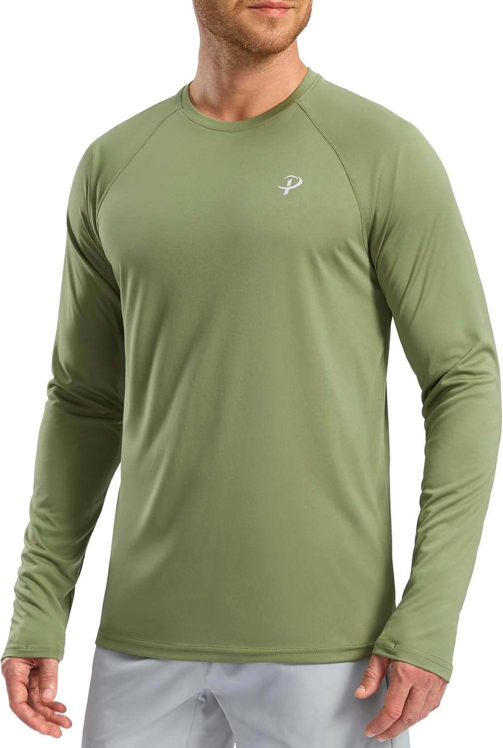 Pudolla Men's UV Protection Shirt - SPF UPF 50+ Long Sleeve Quick-Dry Rash Guard for Fishing & Swimming