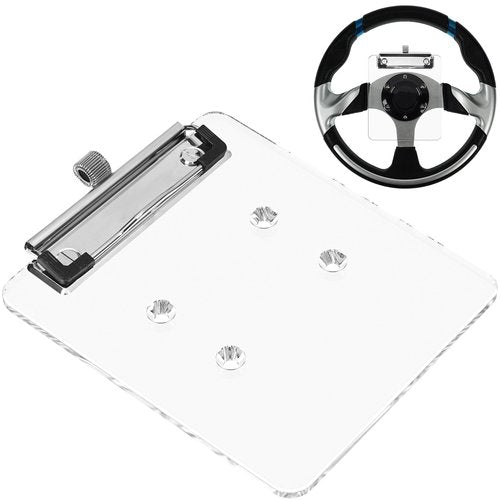 TakeLook Golf Cart Steering Wheel Scorecard Holder with Pencil Holder for Club Car/EZGO/YA G29/Icon I40/Star Car/Excar and Other Most Golf Carts. 5mm Thick Acrylic More Sturdy. (Clear)