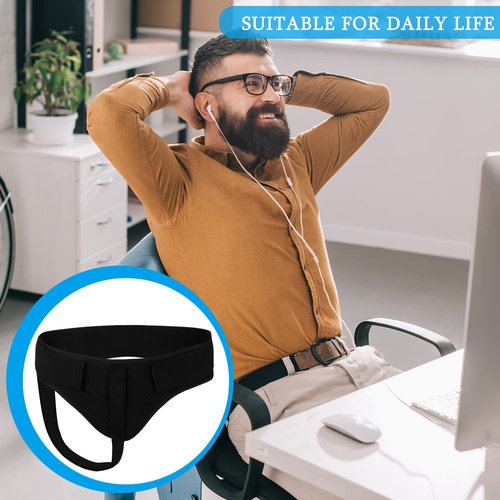 Jetec Inguinal Hernia Support Belt for Men Groin Brace Left or Right Side Post Surgery Hernia Support Truss for Inguinal Groin Pain Truss with Adjustable Waist Strap for Pain Relief Recovery(Classic)