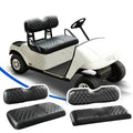 NOKINS 4PCS Golf Cart Diamond Seat Covers Kit, Front&Rear Seat Covers Fits EZGO TXT 1994-2013/EZGO RXV Standard Seat Cushion, EZGO Vinyl Seat Cover Accessories, No Staples(Black&Black Stitch)