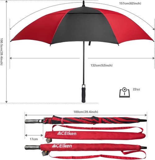 ACEIken Golf Umbrella - Extra Large 58/62/68 Inch Automatic Open | Windproof & Waterproof Double Canopy