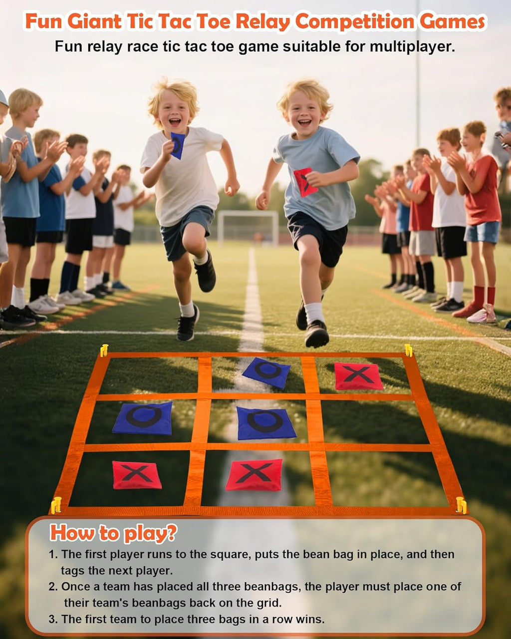 Skiennix 2-in-1 Outdoor Giant Tic Tac Toe & Bean Bag Toss Game - Fun for Kids & Adults | Perfect for Yard Parties
