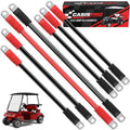 CASISPRO 7 PCS Golf Cart Heavy Duty Battery Cables for Club Car DS 1994-UP, 36&48 Volt 4 Gauge AWG Club Car Battery Cable Set, Golf Cart Pure Copper Wiring Kit