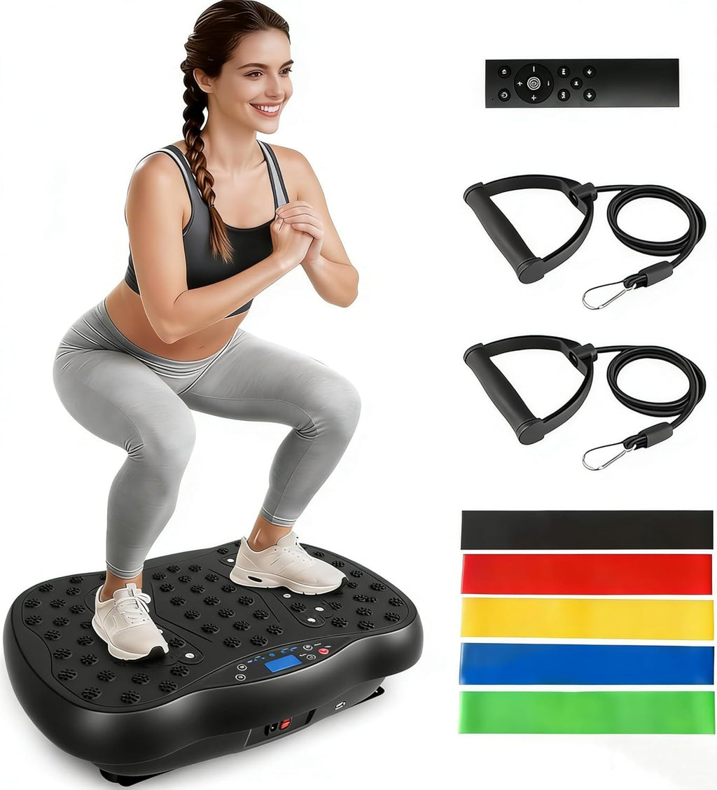 Skiennix Vibration Plate Exercise Machine - 10 Auto Modes & 200 Levels for Weight Loss | 450lbs Capacity