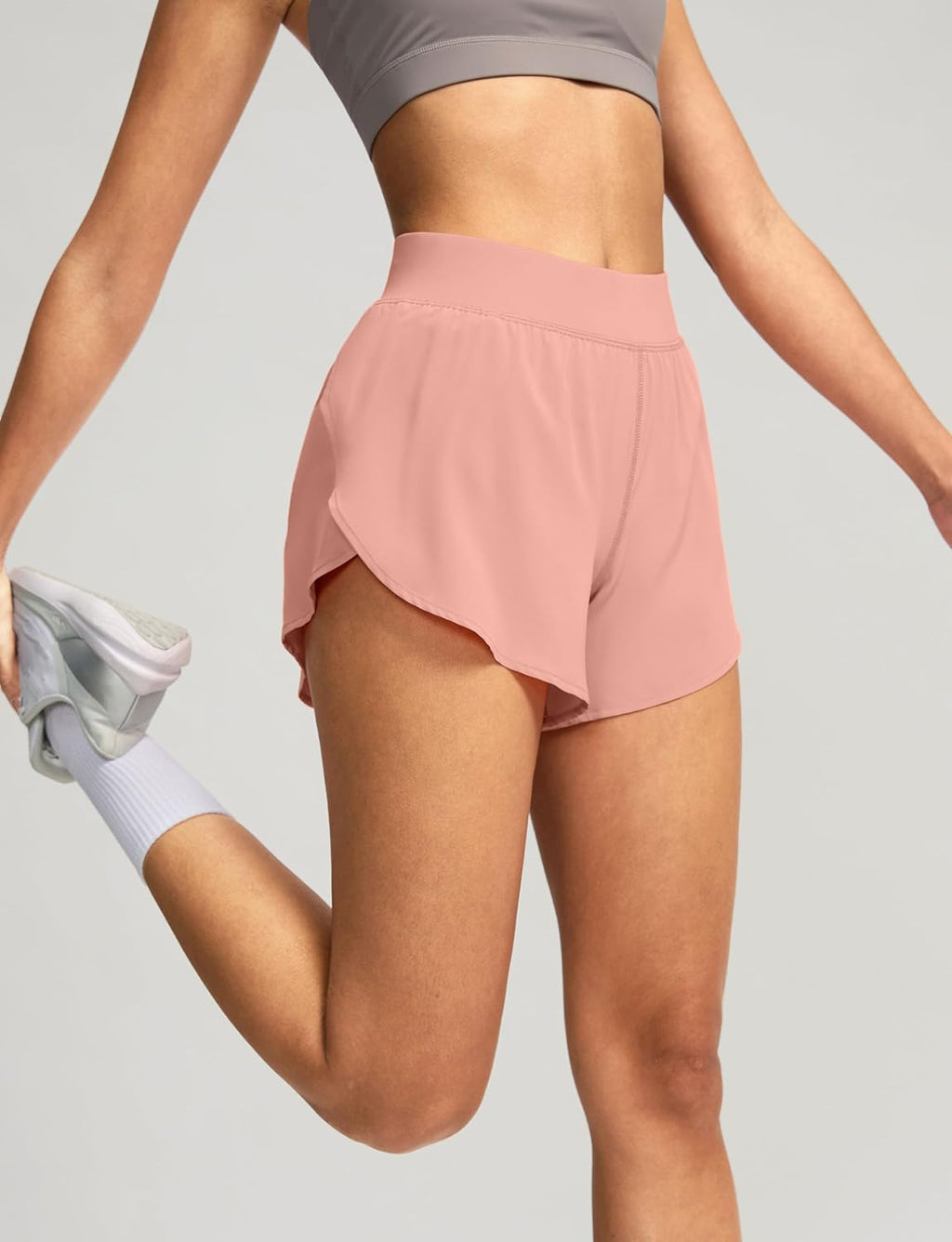 Soothfeel High Waisted Running Shorts for Women - Quick Dry Dolphin Style Gym Workout Shorts