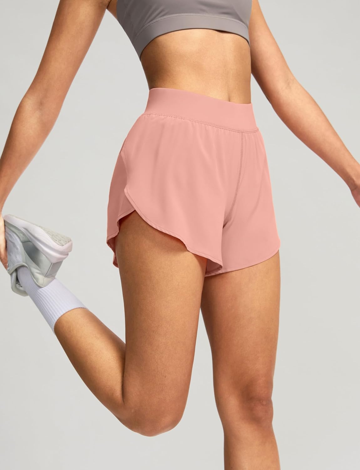 Soothfeel High Waisted Running Shorts for Women - Quick Dry Dolphin Style Gym Workout Shorts