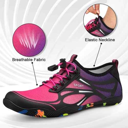 ATHMILE Water Shoes - Quick Dry Aqua Socks for Men & Women | Ideal for Beach, Lake & River Activities