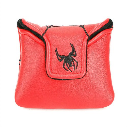 Mykepoda Golf New Spider Embroidery Magnet Golf Square Mallet Club Putter Headcover Red