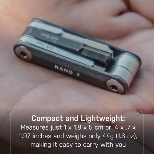 Topeak Nano 7 Multi-Tool - Compact CNC-Made Portable Tool with 7 Functions - Nano 7 (7 functions)