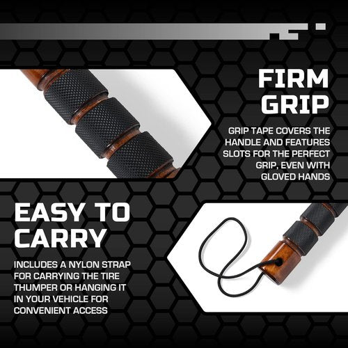 Big Rig Defense Hickory Stick Tire Thumper - Self Defense Bat for Truckers | Weighted Baton with Extra Grip