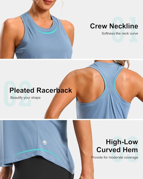 G Gradual Women's Racerback Workout Tank Top - Loose Fit Sleeveless Athletic Yoga Shirt for Gym