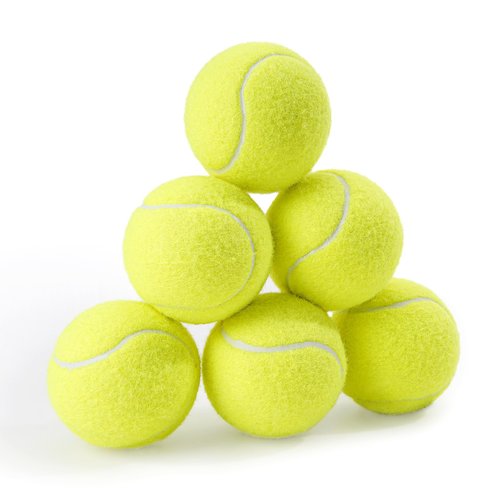 PHOEPET 6-Pack Tennis Balls for Dogs, Bulk Rubber Ball for Fetch Chew Toys Beginner Training Practice(Yellow)