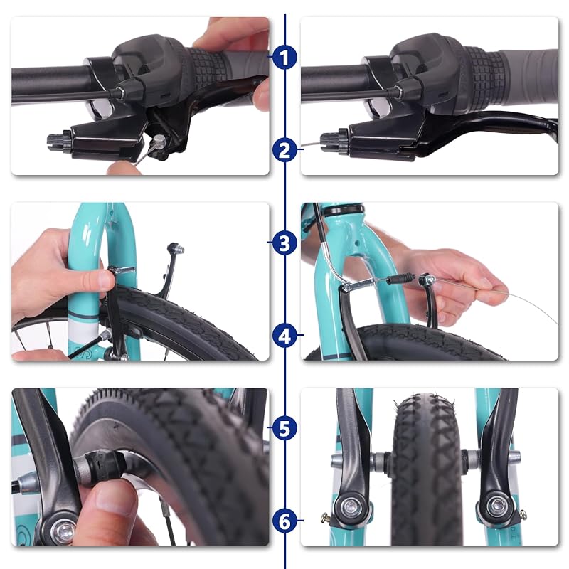Brake Set for Bikes - Front & Rear Calipers, Levers & Cables
