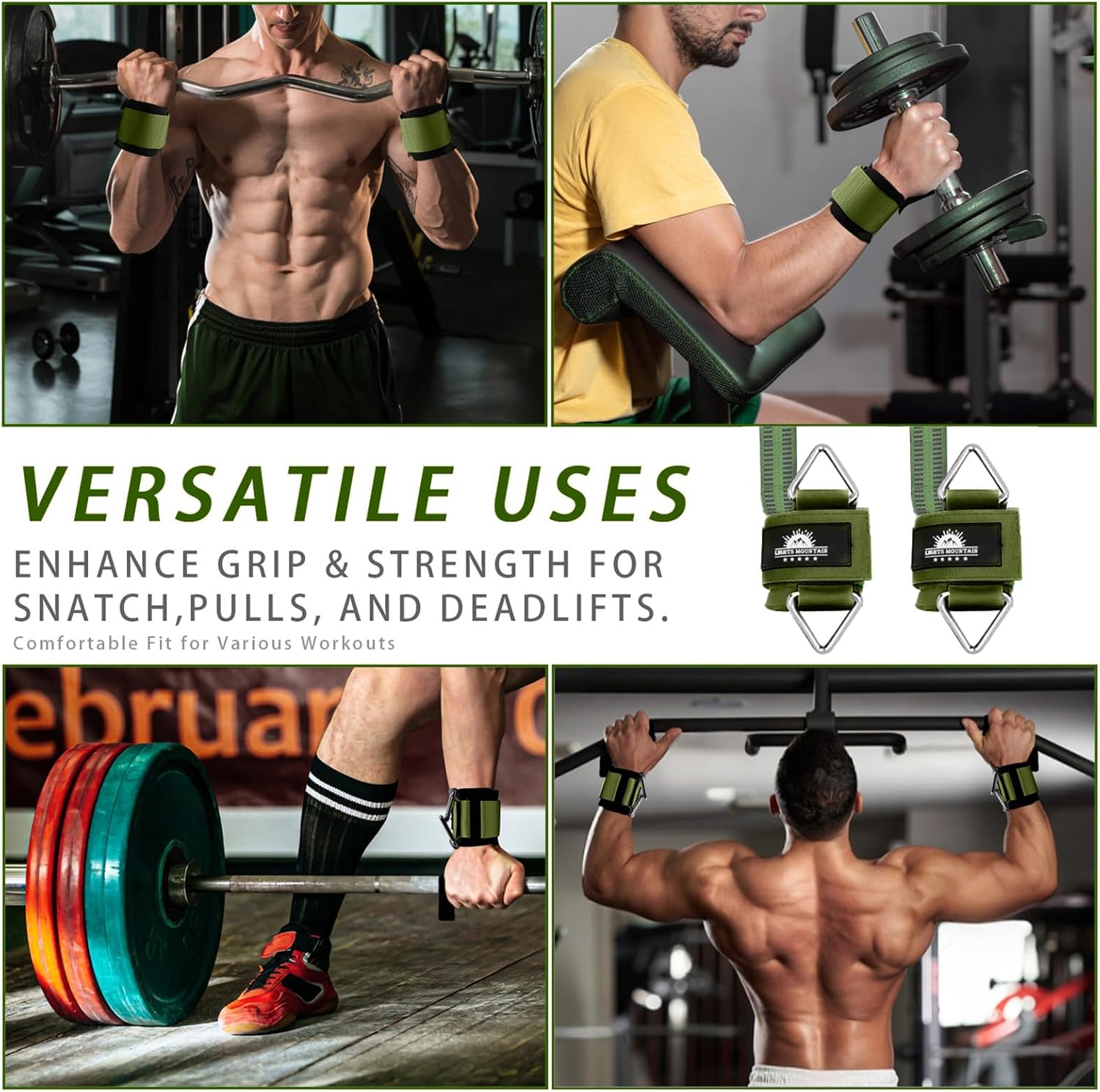 Skiennix Wrist Cuffs - Heavy-Duty Weightlifting Straps for Cable Machines & Strength Training Support