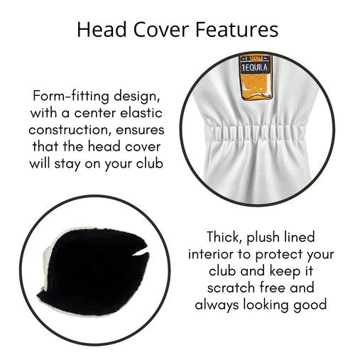 Foretra Tequila Fore Golf Headcover Driver Cover Mallet Blade Putter Cover 3 Wood Fairway Wood Head Covers Hybrid Head Covers Novelty Fun fits Most Brands Funny Golf 7 Wood Head Cover