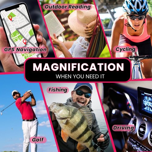proSPORT Bifocal Sunglass Safety Reader Woman +2.00 Pink TR90 Frame Smoke Z87 Lens Lightweight Sport Sunglasses