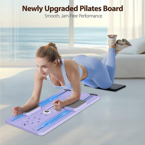 DQI Pilates Board,Pilates Reformer Set,Pilates Machine 15-in-1 Multifunctional Abdominal Board for Home Office Workout,Pilates Sliding Board for Women & Men