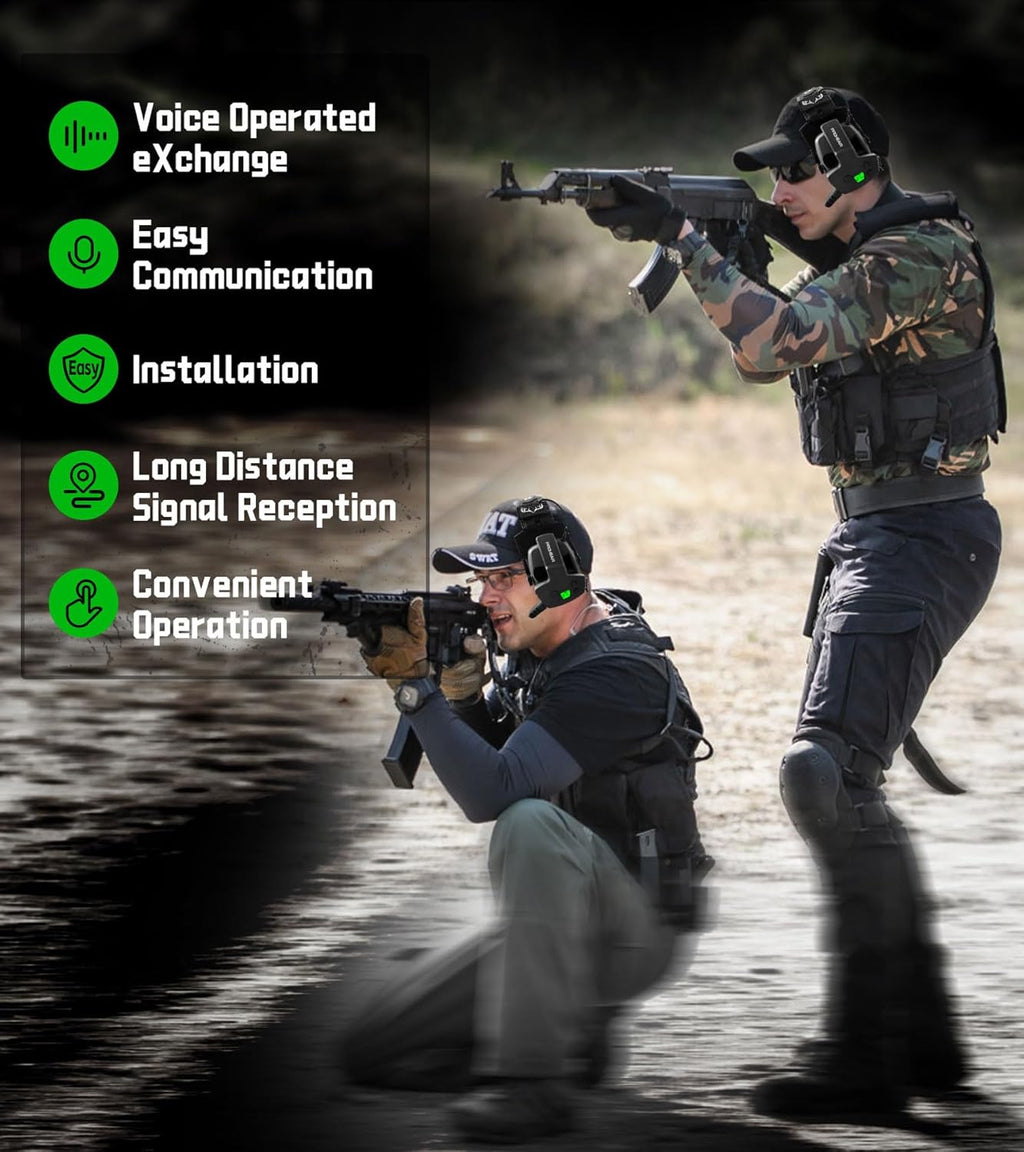 PROHEAR 066 Electronic Ear Protection - Built-In RH08 Walkie Talkie for Clear Communication