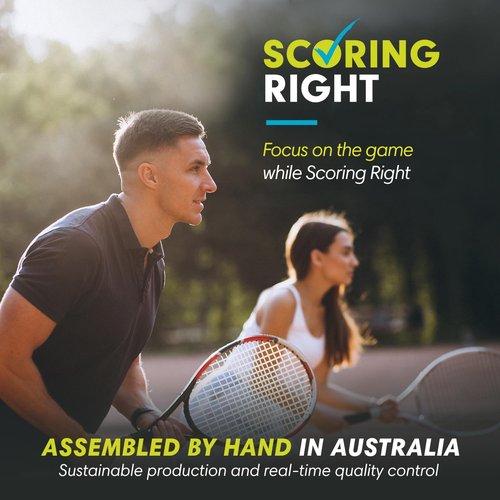 Scoring Right Portable Tennis Racket and Padel Scorekeeper, Easily Mounted Small Score Board to Keep Score of Points, Games, and Sets, Lightweight Mini Score Keeper, 1.9g, White, 2 Pack