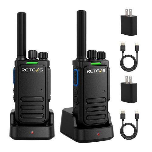 Retevis MateTalk B4 Walkie Talkie for Adults,Noise Reduction 2 Way Radio,USB-C Charging,VOX,License Free,Portable Two Way Radio for Camping Hiking Family (2 Pack)
