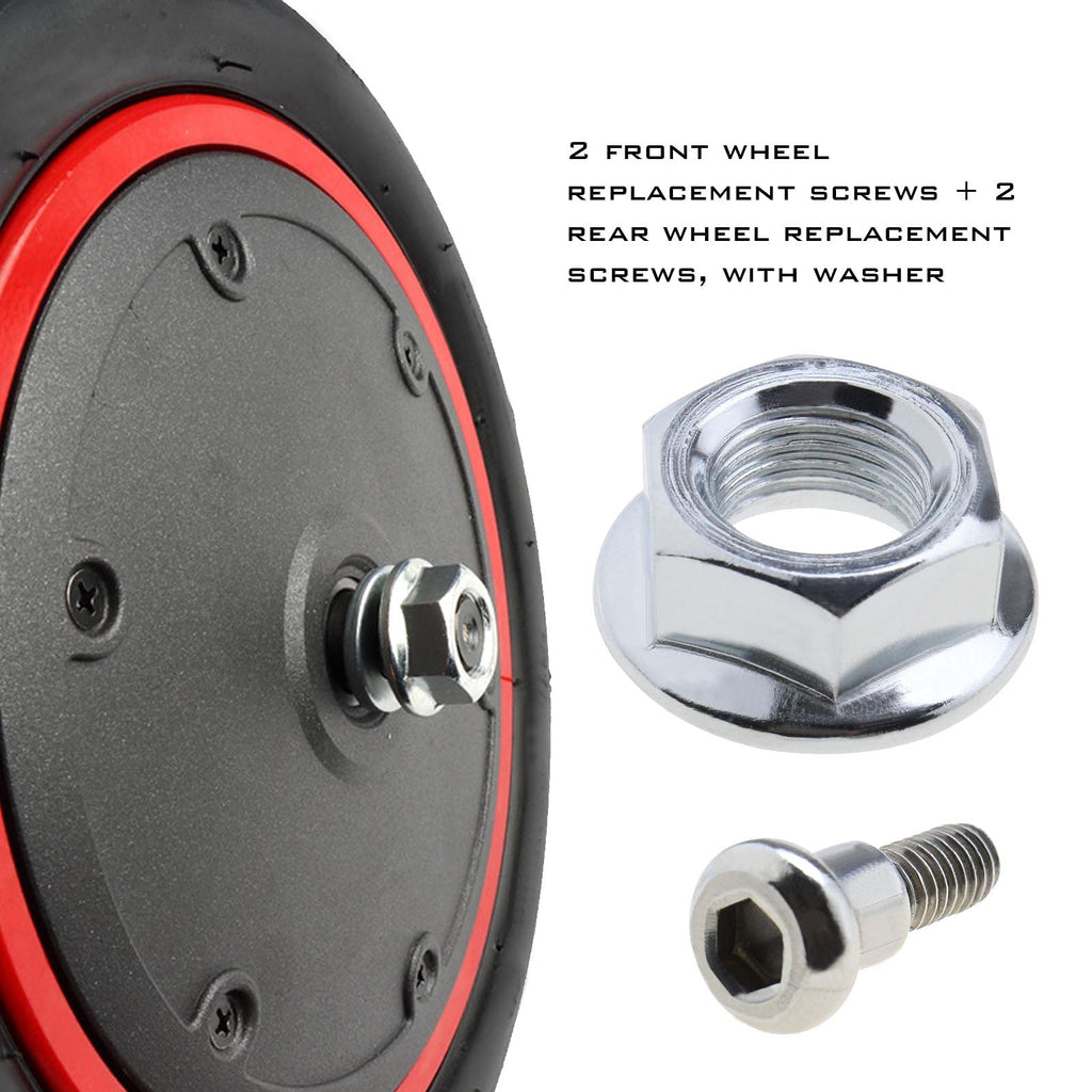 SING F LTD 4pcs Electric Scooter Front Rear Motor Wheel Nuts Bolt Screw with Washers Compatible with Xiaomi M365, 1S, Essential, Pro and Pro 2