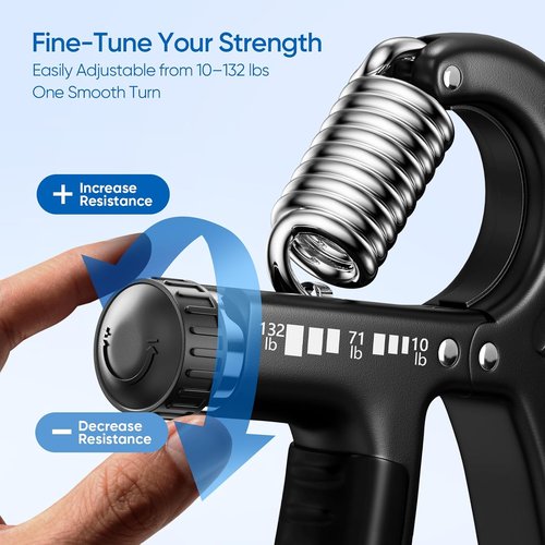 FitBeast Grip Strength Trainer - Adjustable Hand Grip Strengthener for Strength Training | 10-132 lbs Resistance, Ideal for Athletes & Rehab