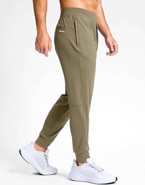 G Gradual Men's Golf Joggers - Slim Fit Stretch Sweatpants with Zipper Pockets | Ideal for Work & Running