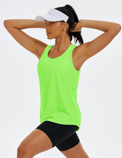 MAGCOMSEN Women's Workout Tank Tops - Sleeveless Racerback, Lightweight Dry Fit Athletic Shirt | Summer Running Gear