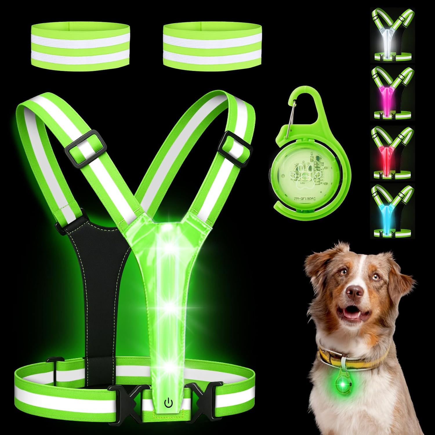 Skiennix LED Reflective Vest | High Visibility Safety Gear for Running, Cycling & Dog Walking - Adjustable Fit for All Sizes