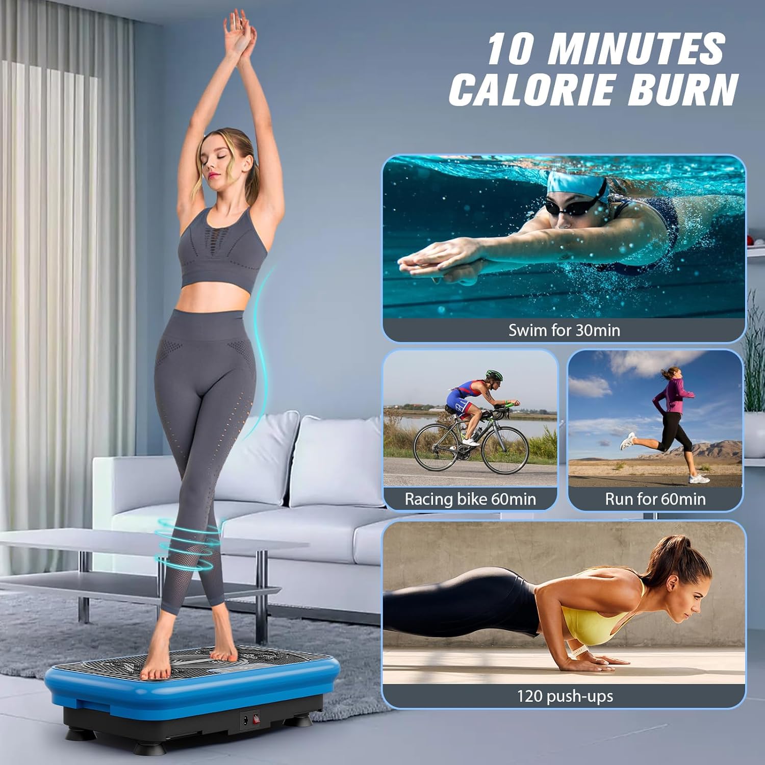 Skiennix Vibration Plate Exercise Machine - Whole Body Fitness Platform for Weight Loss & Lymphatic Support | 330 LBS Capacity with Remote Control