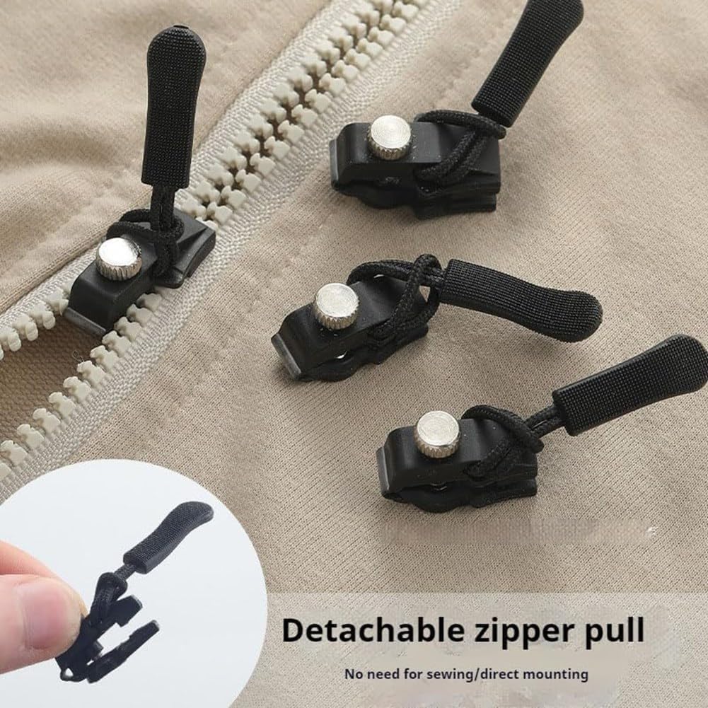 Universal Zipper Repair Kit - Quick Install Detachable Zip Heads for Nylon & Metal Zippers | 3 Sizes