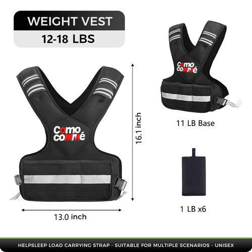 Adjustable Weighted Vest for Men Women, 4-10lb/12-18lb/20-32lb Vest with 6 Ironsand Weights and Large Pocket, Adjustable Body Weight Vest Exercise Set for Running, Walking
