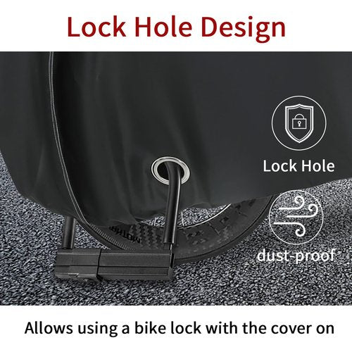 REDRICH Heavy Duty Bike Cover for 1, 2 Bikes, Waterproof Bicycle Cover with Lock Holes, 420D Strong Oxford Outdoor Bike Storage Covers Rain Sun UV Wind Proof Tarp for Mountain Road Electric Bike