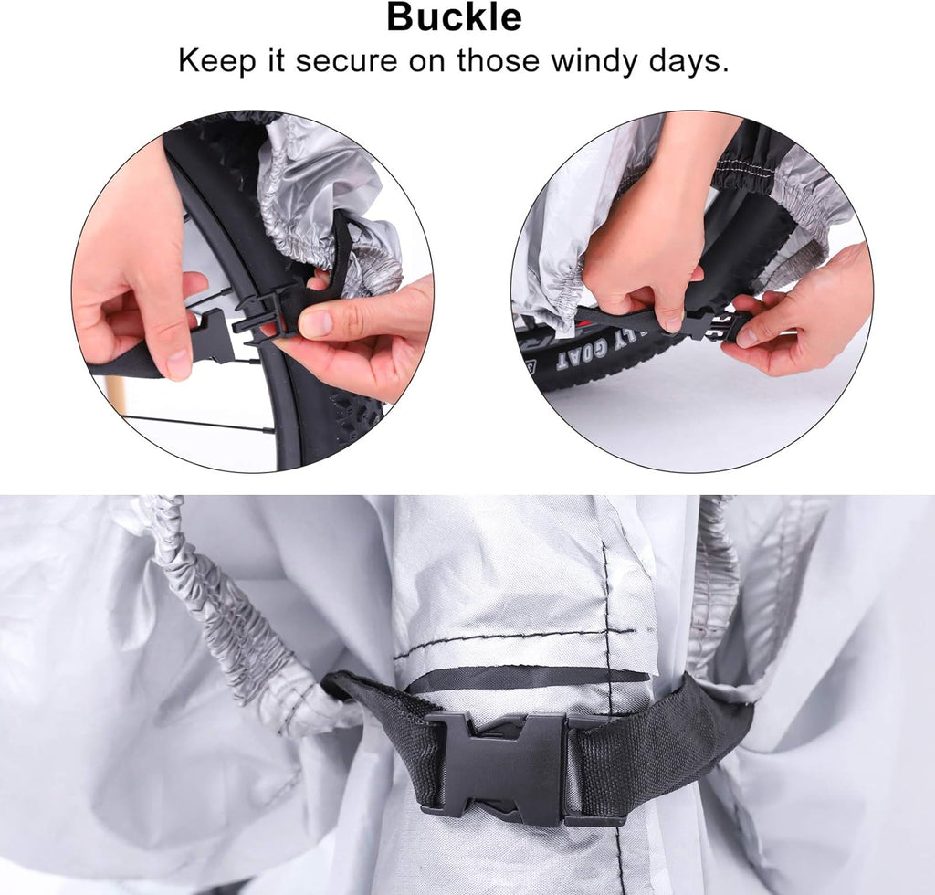 Skiennix Waterproof Bike Cover - Heavy Duty Outdoor Protection Against Rain, Snow & UV | Fits Mountain & Road Bikes