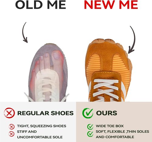 Barefoot Shoes | Women’s Casual Sneakers with Wide Toe Box - Zero Drop Minimalist Trail Running Shoes
