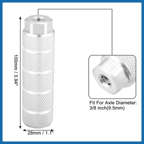 A ABSOPRO 4pcs Aluminum Alloy Rear Foot Pegs Footrests Universal Silver Tone for BMX MTB Bike Bicycle Fit 3/8 Inch Axles Item Replacement