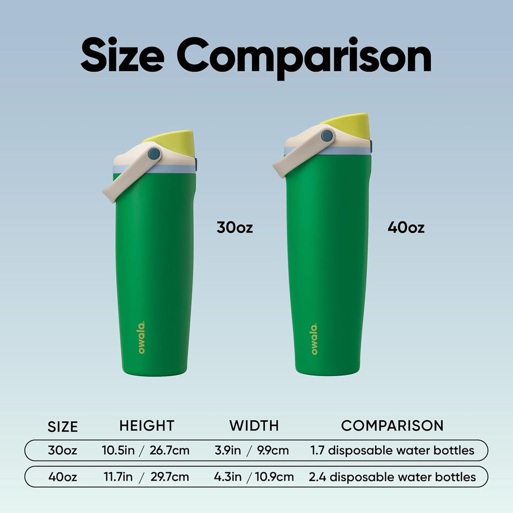 Owala FreeSip Sway Water Bottle - Insulated Stainless Steel, 30oz, Two-Way Spout & Built-In Straw, Leak Proof