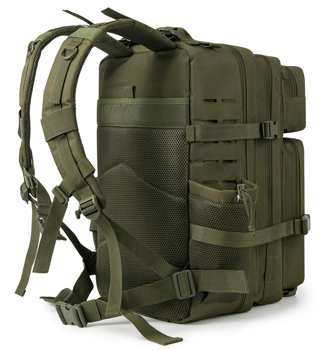 QT&QY Military Tactical Backpacks For Men Molle Daypack 45L Large 3 Day Bug Out Bag Hiking Rucksack With Bottle Holder