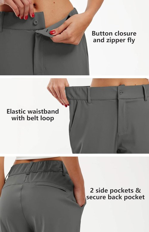 Libin Women's Golf Joggers - 4-Way Stretch Athletic Pants with Pockets | Tapered Design for Casual Wear