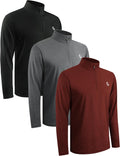 Skiennix 3-Pack Quarter Zip Pullover - Quick-Dry Long Sleeve Athletic Shirts for Men | Golf & Gym