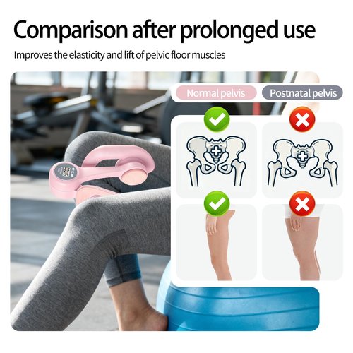 Inner Thigh Exerciser for Women, Pelvic Floor Exercise Devices with Display Counter, Adjustable Hip Trainer Kegel Exerciser for Postpartum Rehabilitation, Home Fitness Equipment for Hip/Leg/Butt