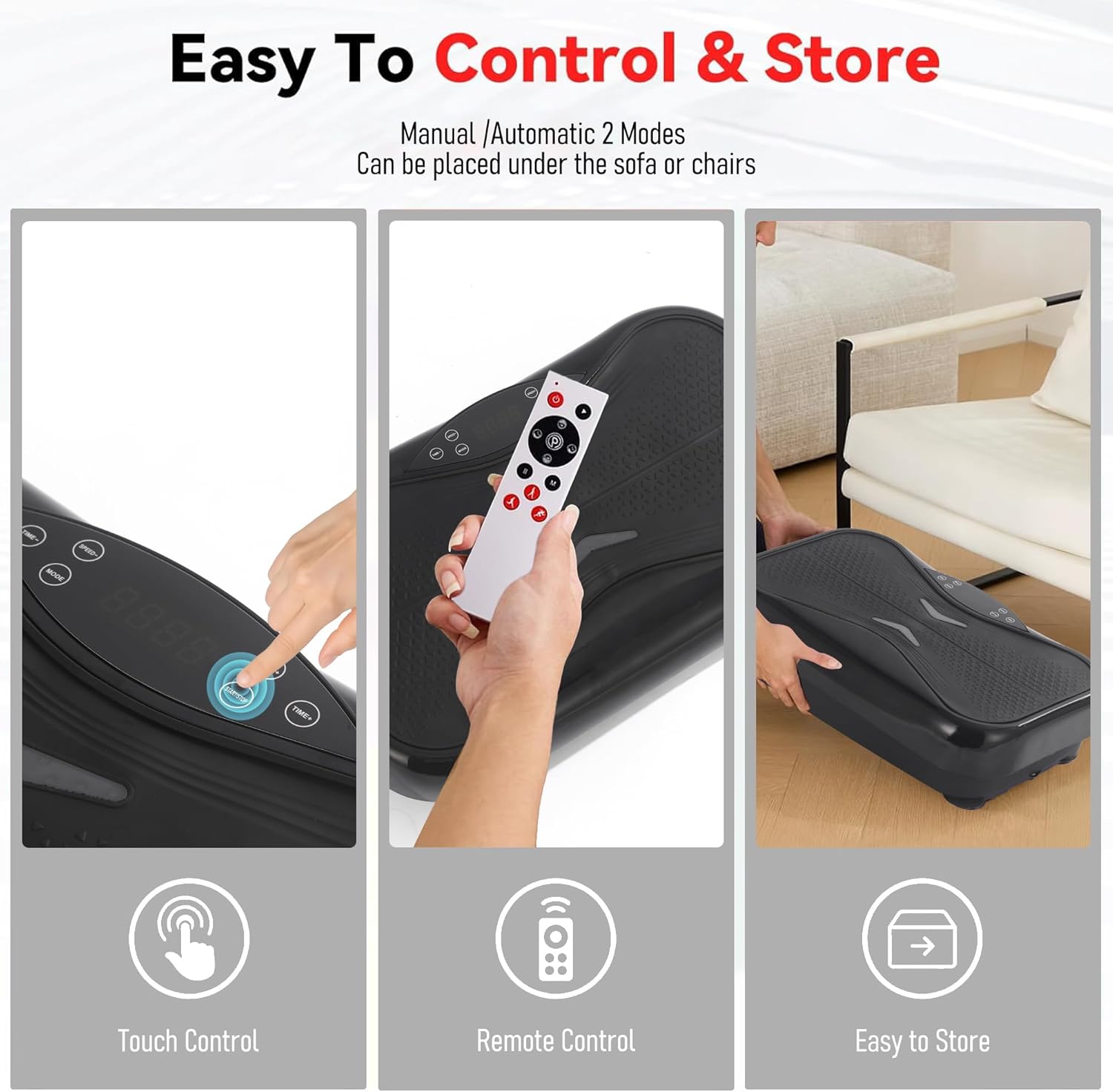 Skiennix Whole Body Vibration Plate - Power Vibrating Machine for Weight Loss & Lymphatic Drainage | Touch Screen & Resistance Bands Included