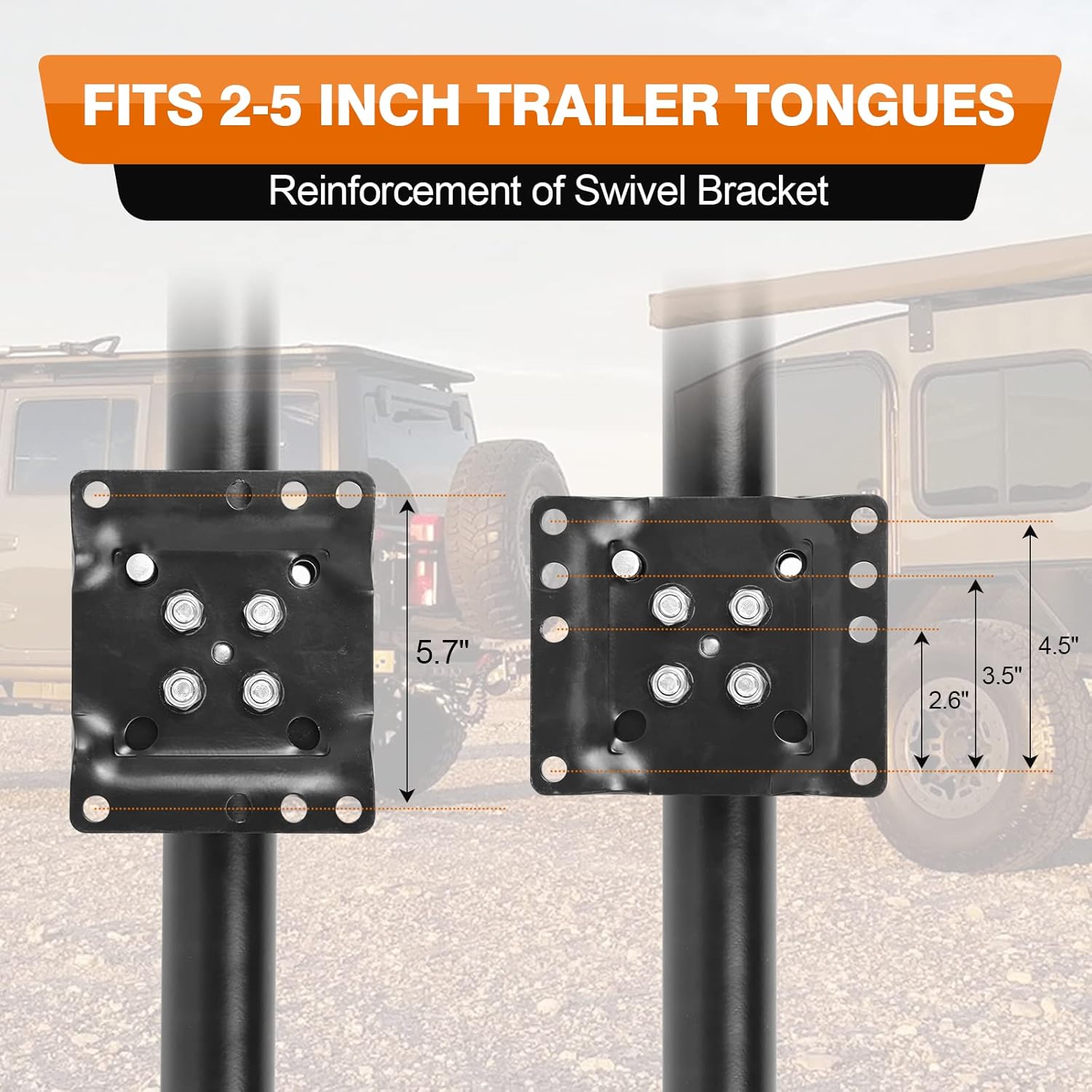 Swivel Boat Trailer Jack - 2000 lbs Heavy Duty Marine Jack with 6" Dual Wheels & 12" Lift Travel