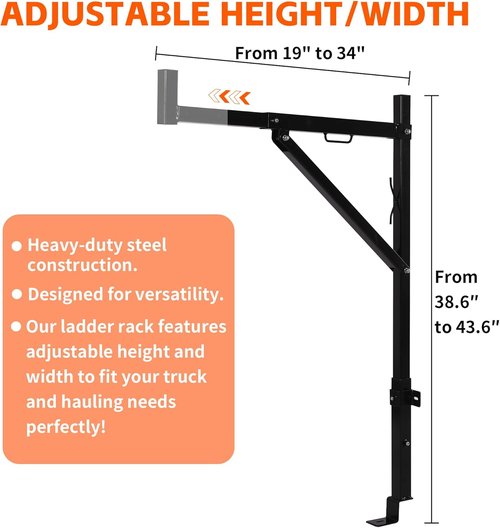 MaxxHaul 70233 Heavy Duty Ladder Rack. , Black