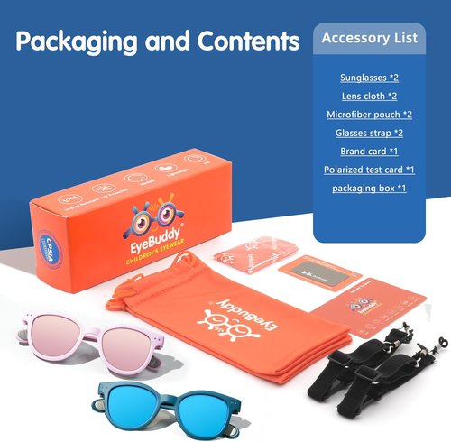 EYEBUDDY Kids Polarized Sunglasses - UV Protection for Boys & Girls Age 2-8 | Stylish & Durable
